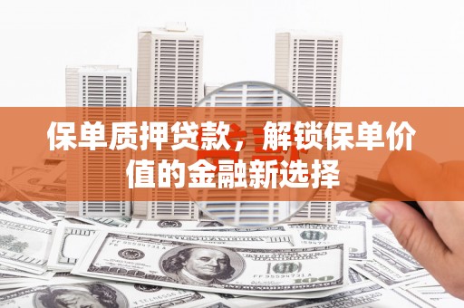 衡东保单质押贷款，解锁保单价值的金融新选择
