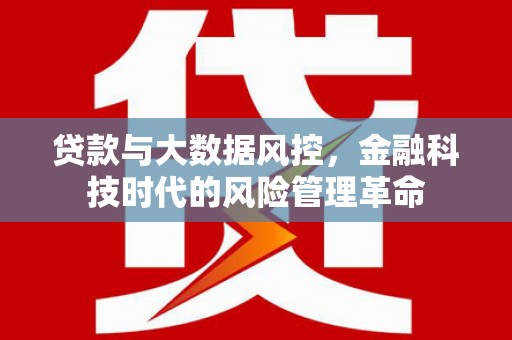 衡东贷款与大数据风控，金融科技时代的风险管理革命