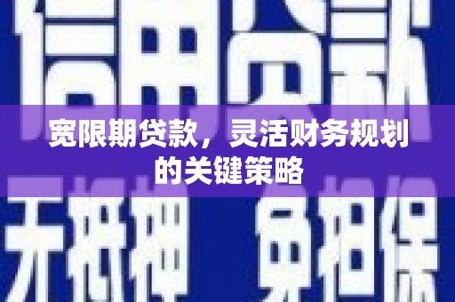 衡东宽限期贷款，灵活财务规划的关键策略