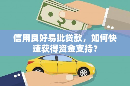 衡东信用良好易批贷款，如何快速获得资金支持？
