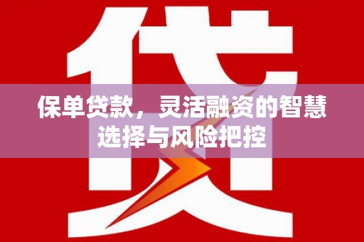 衡东保单贷款，灵活融资的智慧选择与风险把控