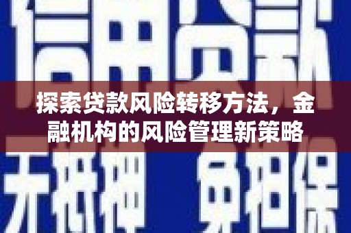 衡东探索贷款风险转移方法，金融机构的风险管理新策略