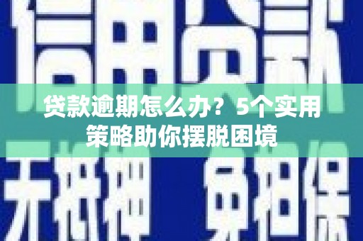 衡东贷款逾期怎么办？5个实用策略助你摆脱困境