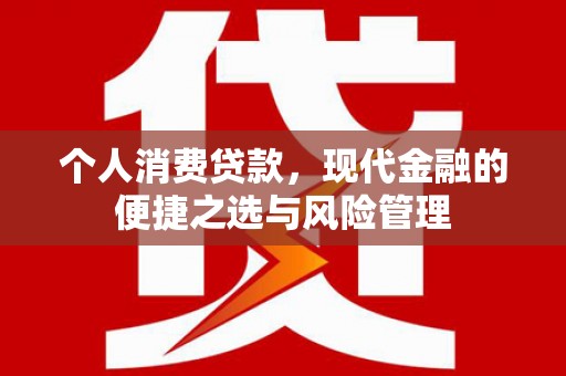 衡东个人消费贷款，现代金融的便捷之选与风险管理