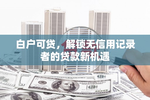 衡东白户可贷，解锁无信用记录者的贷款新机遇