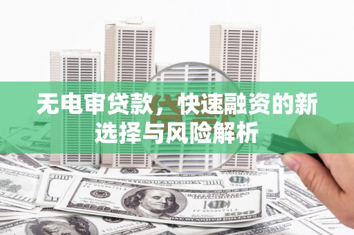 衡东无电审贷款，快速融资的新选择与风险解析