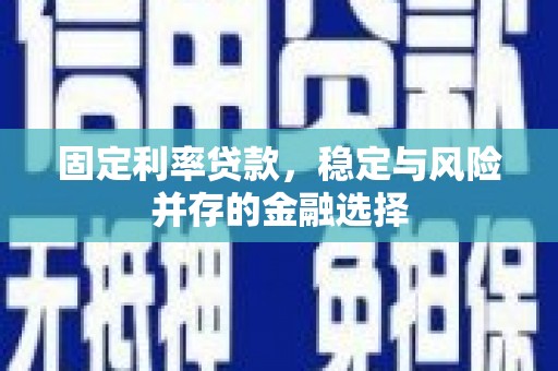 衡东固定利率贷款，稳定与风险并存的金融选择