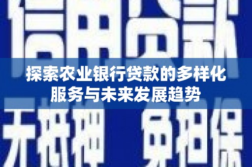 衡东探索农业银行贷款的多样化服务与未来发展趋势