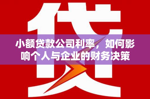 衡东小额贷款公司利率，如何影响个人与企业的财务决策