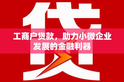 衡东工商户贷款，助力小微企业发展的金融利器