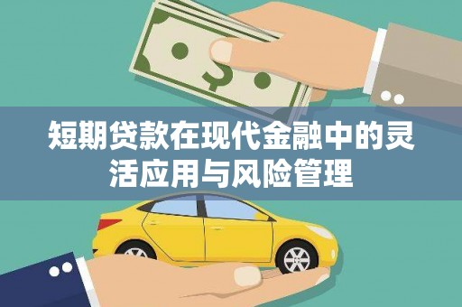 衡东短期贷款在现代金融中的灵活应用与风险管理